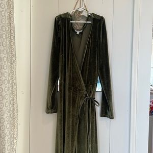 Baltic born velvet olive maxi dress - Esmeralda Wrap
